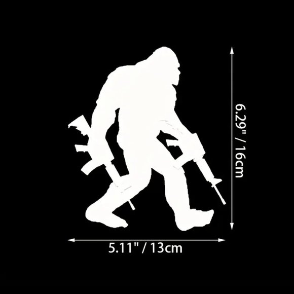 Bigfoot Packing AR’s Sasquatch Vinyl Sticker, White or Black - Picture 2 of 7